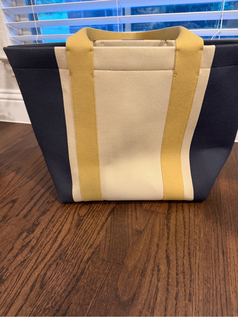 Rothy's Navy, Cream & Yellow Striped Tote
